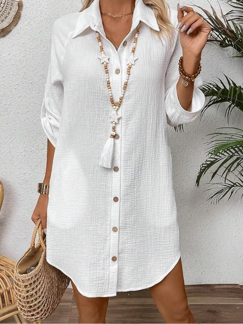 Ingoodness Cotton Button-Down Shirt Dress